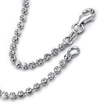 Womens Mens Sterling Silver 925 Bead Ball Chain Necklace Diamond-cut 2.5MM