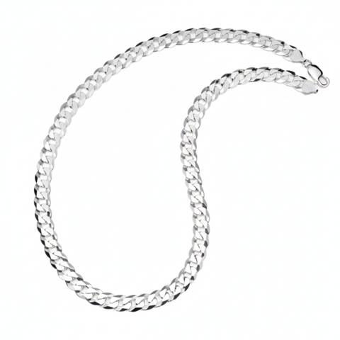 Men's 9MM Sterling Silver 925 Italian Curb Chain Necklace 20