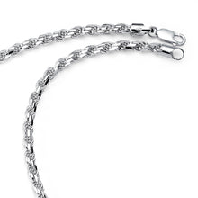 Men's 4.5MM Diamond-Cut Italian Rope Chain Sterling Silver 925 Necklace