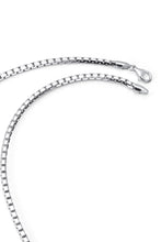 925 Sterling Silver Italian Mirror Box Diamond-Cut Chain Necklace 8-Sided 3MM