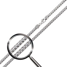 Men's Sterling Silver 925 Italian Franco Chain Necklace 2.3MM Rhodium Plated