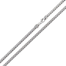 Men's Sterling Silver 925 Italian Franco Chain Necklace 2.3MM Rhodium Plated