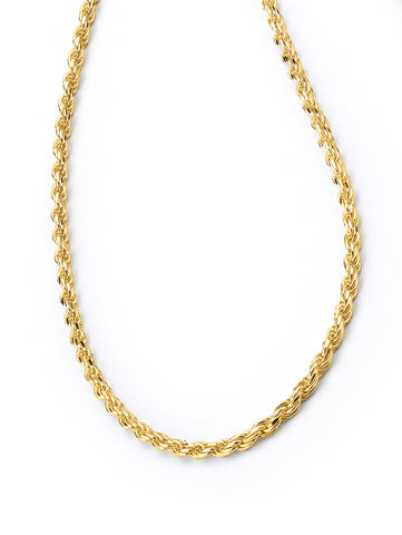 14K Gold Sterling Silver 925 Italian Rope Chain 2MM 16