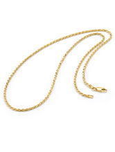 14K Gold Sterling Silver 925 Italian Rope Chain 2MM 16