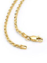 14K Gold Sterling Silver 925 Italian Rope Chain 2MM 16