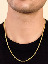 14K Gold Sterling Silver 925 Italian Rope Chain 2MM 16