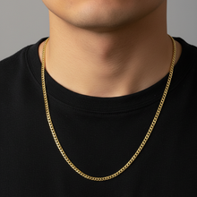 Men's 14K Gold over Sterling Silver Italian Curb Chain 4MM 16