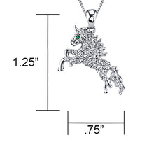 Unicorn Horse Rhinestone Crystal Pendant Women Adjustable Necklace 16