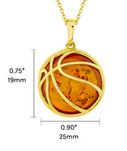 14K Gold-plated 925 Sterling Silver Basketball Pendant Necklace 20