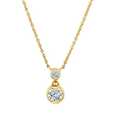 1.25 Carat Opera Round-Cut Real Moissanite Pendant Necklace in 18K Yellow Gold over Silver 16