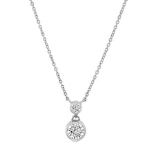 1.25 Carat Opera Round-Cut Real Moissanite Pendant Necklace in 18K White Gold over Silver 16