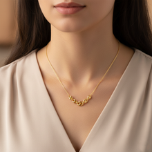 Womens 14K Gold Plated Puffed Marinier Links Pendant Necklace 925 Sterling Silver Adjustable Chain 16-18in