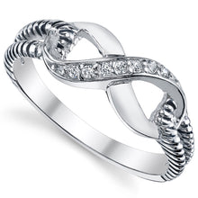 Women's Sterling Silver 925 Infinity Ring Cubic Zirconia Sizes 5-10
