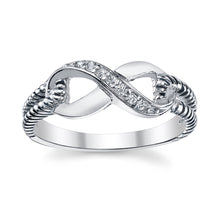 Women's Sterling Silver 925 Infinity Ring Cubic Zirconia Sizes 5-10