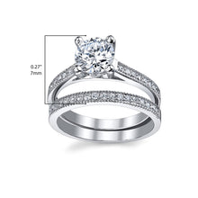 Women's 1.25 Ct Wedding Engagement Ring Set Sterling Silver 925 Round Cubic Zirconia