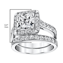 Women's Sterling Silver 925 Bridal Set Engagement Ring 2.5Ct Cubic Zirconia 5-9