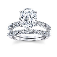 Women's Sterling Silver 925 Bridal Set Engagement Rings 2 Ct Oval Cubic Zirconia 5-9
