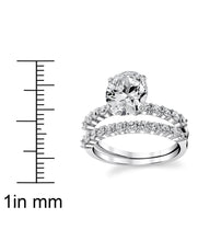 Women's Sterling Silver 925 Bridal Set Engagement Rings 2 Ct Oval Cubic Zirconia 5-9