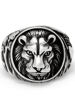 Men's Lion Head Ring Sterling Silver 925 Animal Kingdom 19MM
