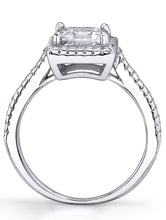 Womens Sterling Silver 925 1ct. Halo Engagement Wedding Ring Cubic Zirconia