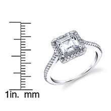 Womens Sterling Silver 925 1ct. Halo Engagement Wedding Ring Cubic Zirconia