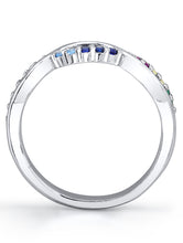 Womens Sterling Silver 925 Infinity Ring Band Multi-color Rainbow Cubic Zirconia