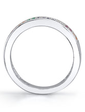 Womens Sterling Silver 925 Ring Band Multi-color Micro Pave Set Cubic Zirconia