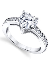 Womens Sterling Silver 925 1.25ct Engagement Wedding Ring Heart Shape Cubic Zirconia