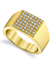 Mens Sterling Silver 925 14K Goldtone Wedding Band Engagement Ring Cubic Zirconia CZ 11MM