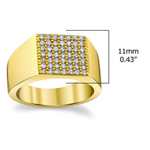Mens Sterling Silver 925 14K Goldtone Wedding Band Engagement Ring Cubic Zirconia CZ 11MM