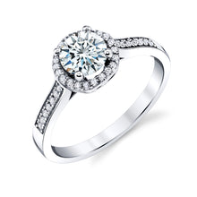 1 Carat Round Brilliant Moissanite Sterling Silver 925 Halo Engagement Ring