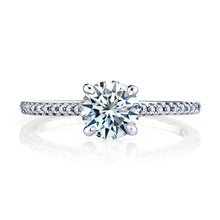 1 Carat Round Brilliant Moissanite Engagement Ring, Rhodium over Sterling Silver 925