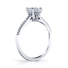 1 Carat Round Brilliant Moissanite Engagement Ring, Rhodium over Sterling Silver 925