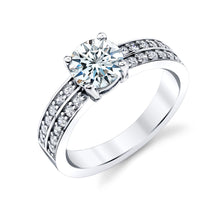 1.7 TCW Round Brilliant Moissanite wedding engagement ring, Sterling Silver 925