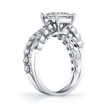 2.10Ct. Princess-Cut Moissanite Wedding Bridal Set Engagement Ring 18K White Gold over Silver