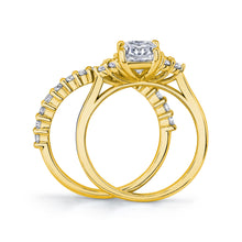 2.75Ct. Emerald Cut Moissanite Victorian Bridal Set Engagement Ring Wedding Band 18K Yellow Gold over Silver