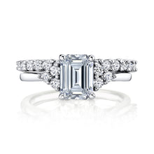 2.75Ct. Emerald Cut Moissanite Victorian Bridal Set Engagement Ring Wedding Band 18K White Gold over Silver