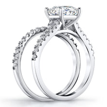 2.3Ct Princess-Cut Moissanite Catherdral Wedding Ring Band Bridal Set 18K White Gold over Silver