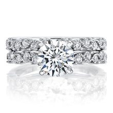 2Ct Round-cut Moissanite Laced Milgrain Bridal Set Engagement Ring 18K White Gold over Sterling Silver