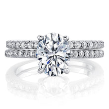 2.5Ct Oval Moissanite Under Halo Wedding Ring Band Bridal Set 18K White Gold over Silver