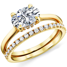 2Ct. Moissanite 18K Gold Sterling Silver Under Halo Engagement Wedding Ring Bridal Set