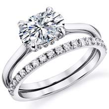 2Ct. Moissanite 18K White Gold Sterling Silver Under Halo Engagement Wedding Ring Bridal Set