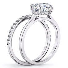 2Ct. Moissanite 18K White Gold Sterling Silver Under Halo Engagement Wedding Ring Bridal Set