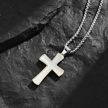 Men's Stainless Steel Cross Pendant Gold & Silvertone 24