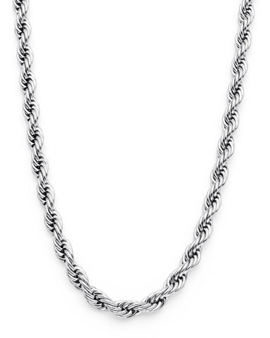 Stainless Steel Men's Rope Chain Necklace 4MM 24