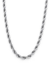 Stainless Steel Rope Chain Necklace 24 inch 4MM 5MM Goldtone Black Silvertone