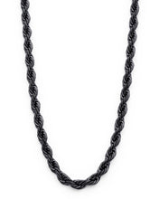 Stainless Steel Rope Chain Necklace 24 inch 4MM 5MM Goldtone Black Silvertone