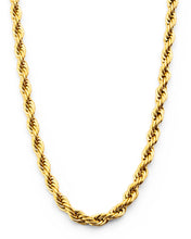 Stainless Steel Rope Chain Necklace 24 inch 4MM 5MM Goldtone Black Silvertone