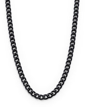 Men's Black Stainless Steel Curb Chain Necklace 4mm 24