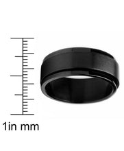 Men's Black Stainless Steel Spinner Fidget Ring Anxiety Band 8MM